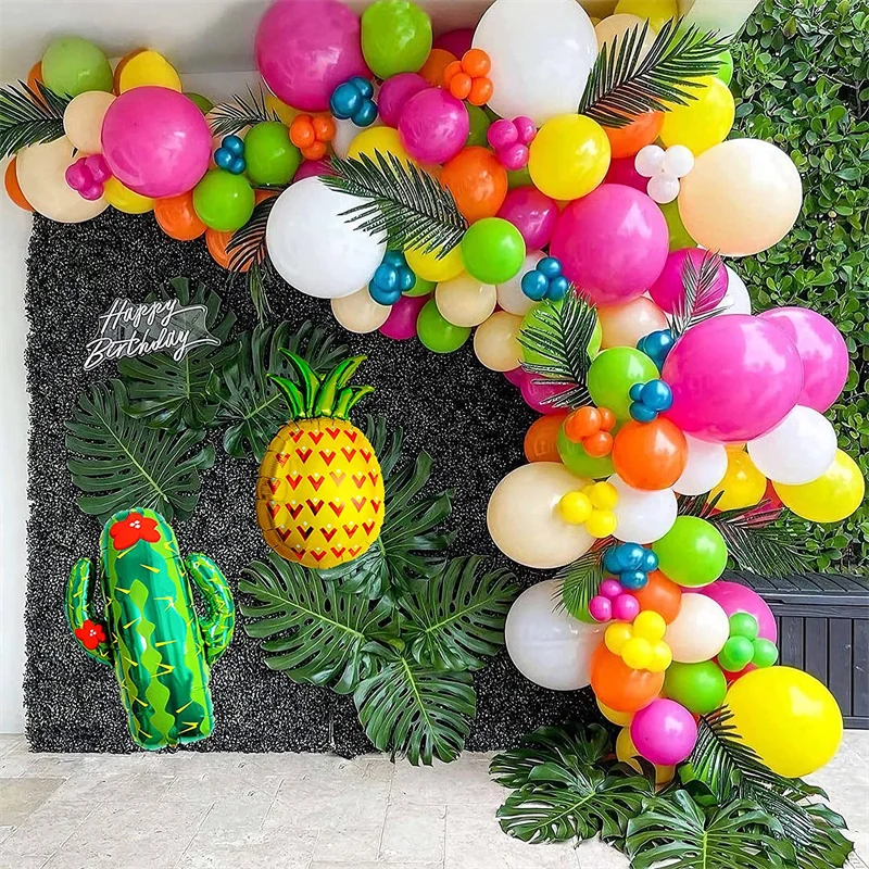 

109Pcs Tropical Balloon Garland Arch Kit for Hawaiian Themed Kids Birthday Baby Shower Wedding Party Decorations Supplies Globos