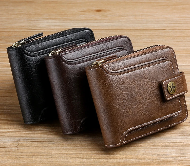 Vintage Men's Small Wallet Genuine Leather Short Purse Men Hasp Zipper Clutch Solid Coin Purse Card Holder Porte Monnaie Homme
Vintage Men's Small Wallet Genuine Leather Short Purse Men Hasp Zipper Clutch Solid Coin Purse Card Holder Porte Monnaie Homme