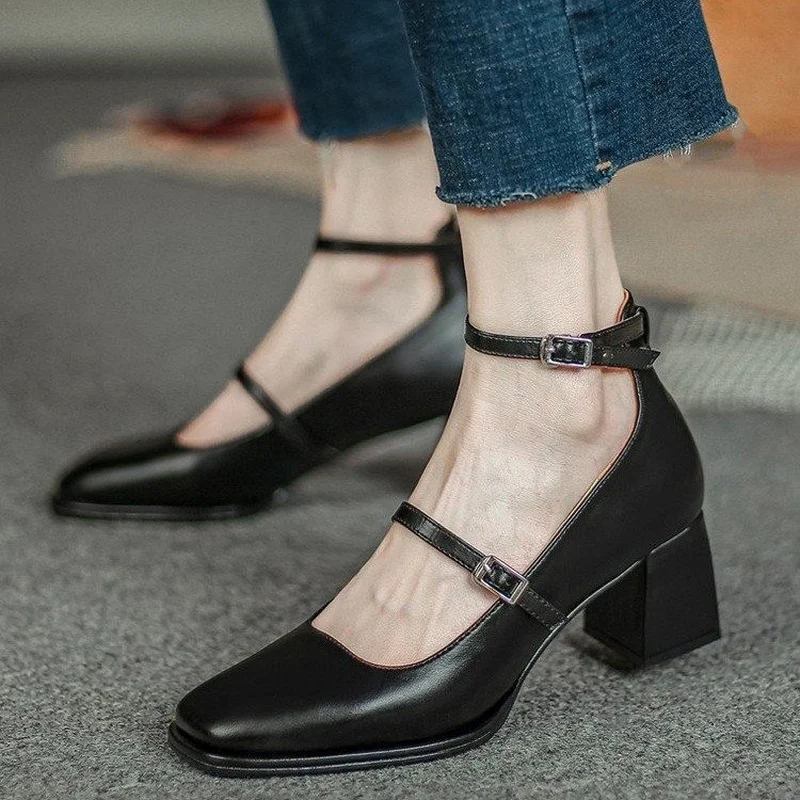 Sexy High Heels Women 2022 Spring Fashion Leather Ankle Buckle Strap Pumps Square Toe Mary Jane Shoes Ladies classic Party Heels
Sexy High Heels Women 2022 Spring Fashion Leather Ankle Buckle Strap Pumps Square Toe Mary Jane Shoes Ladies classic Party Heels