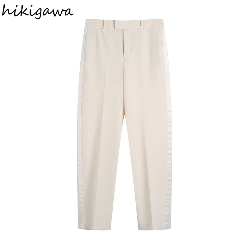Hikigawa Chic Fashion Women Pants Solid Color Side Pockets Straight Pants Vintage Female High Waist Zipper Fly Trousers Mujer
Hikigawa Chic Fashion Women Pants Solid Color Side Pockets Straight Pants Vintage Female High Waist Zipper Fly Trousers Mujer