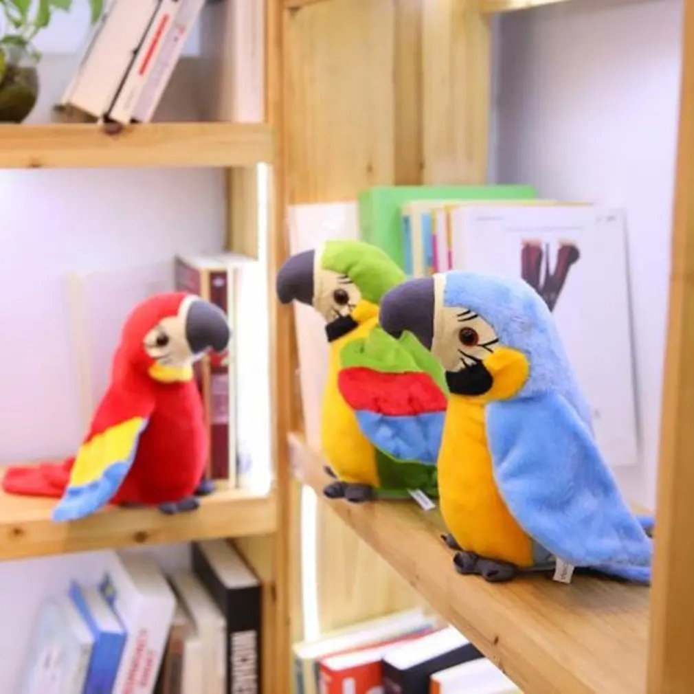 Электронный говорящий попугай плюшевые игрушки милая говорящая и записывающая