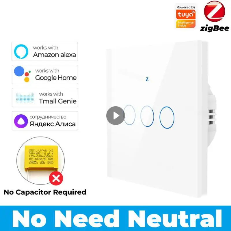 Tuya WiFi Touch Smart Switches No Neutral Wire Required Smart Switch No Capacitor Required Work With Alexa Google Home Yandex
Tuya WiFi Touch Smart Switches No Neutral Wire Required Smart Switch No Capacitor Required Work With Alexa Google Home Yandex