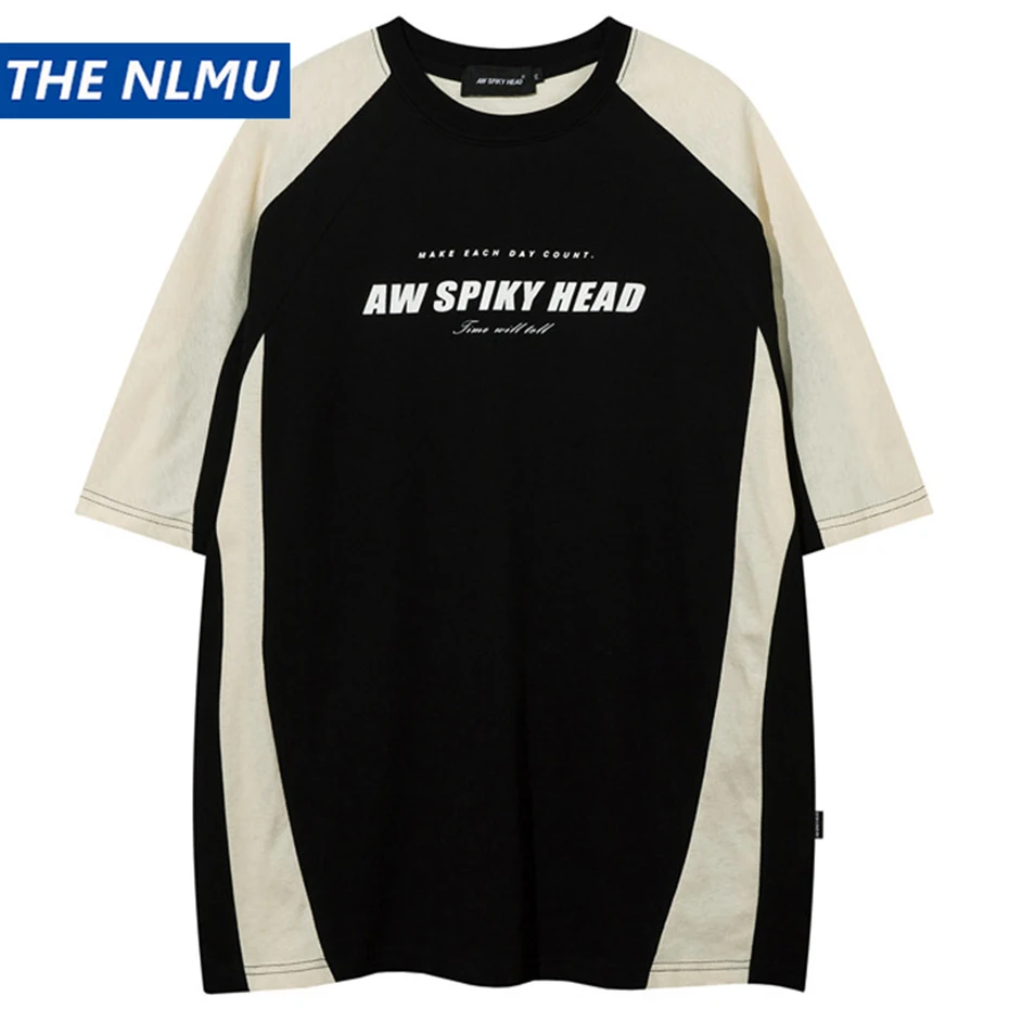 Sports style T Shirts Color Block Splicing Vintage Tee Harajuku Oversized Hip Hop Streetwear Tops Y2K T-shirts Varsity Tshirt
Sports style T Shirts Color Block Splicing Vintage Tee Harajuku Oversized Hip Hop Streetwear Tops Y2K T-shirts Varsity Tshirt