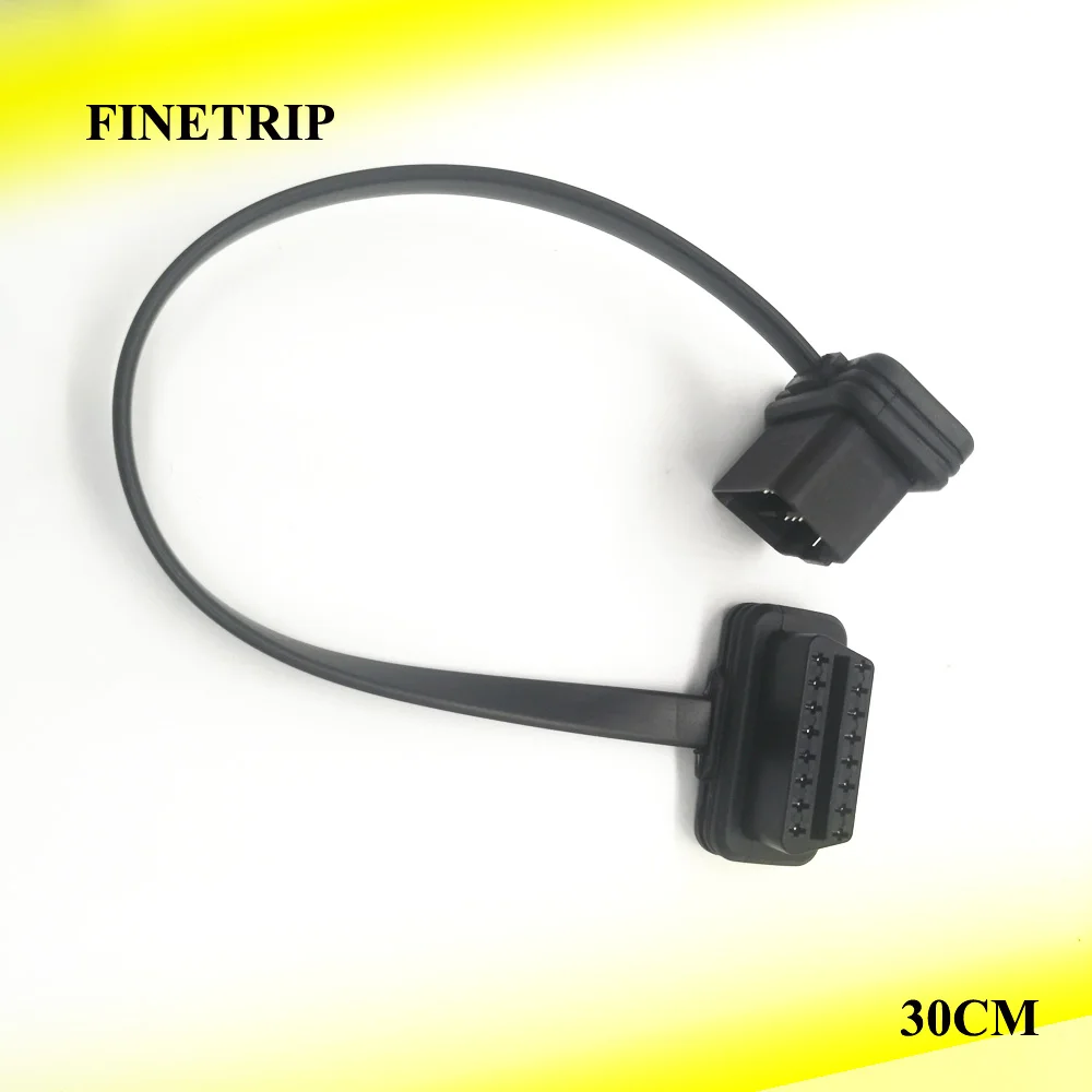 Диагностический адаптер ELM327 OBD2, плоский удлинитель 30 см, 60 см, 16-контактный разъем «папа»-«мама», OBD II 
Диагностический адаптер ELM327 OBD2, плоский удлинитель 30 см, 60 см, 16-контактный разъем «папа»-«мама», OBD II