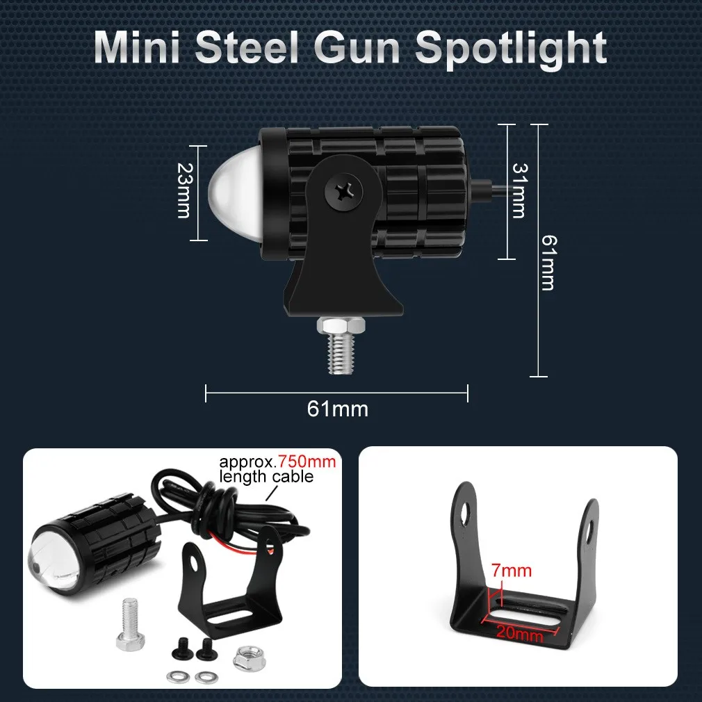 Motorcycle Universal Small Steel Gun Spotlight LED Light Headlight Driving Fog Light Headlight Night Safety Work Light
Motorcycle Universal Small Steel Gun Spotlight LED Light Headlight Driving Fog Light Headlight Night Safety Work Light
