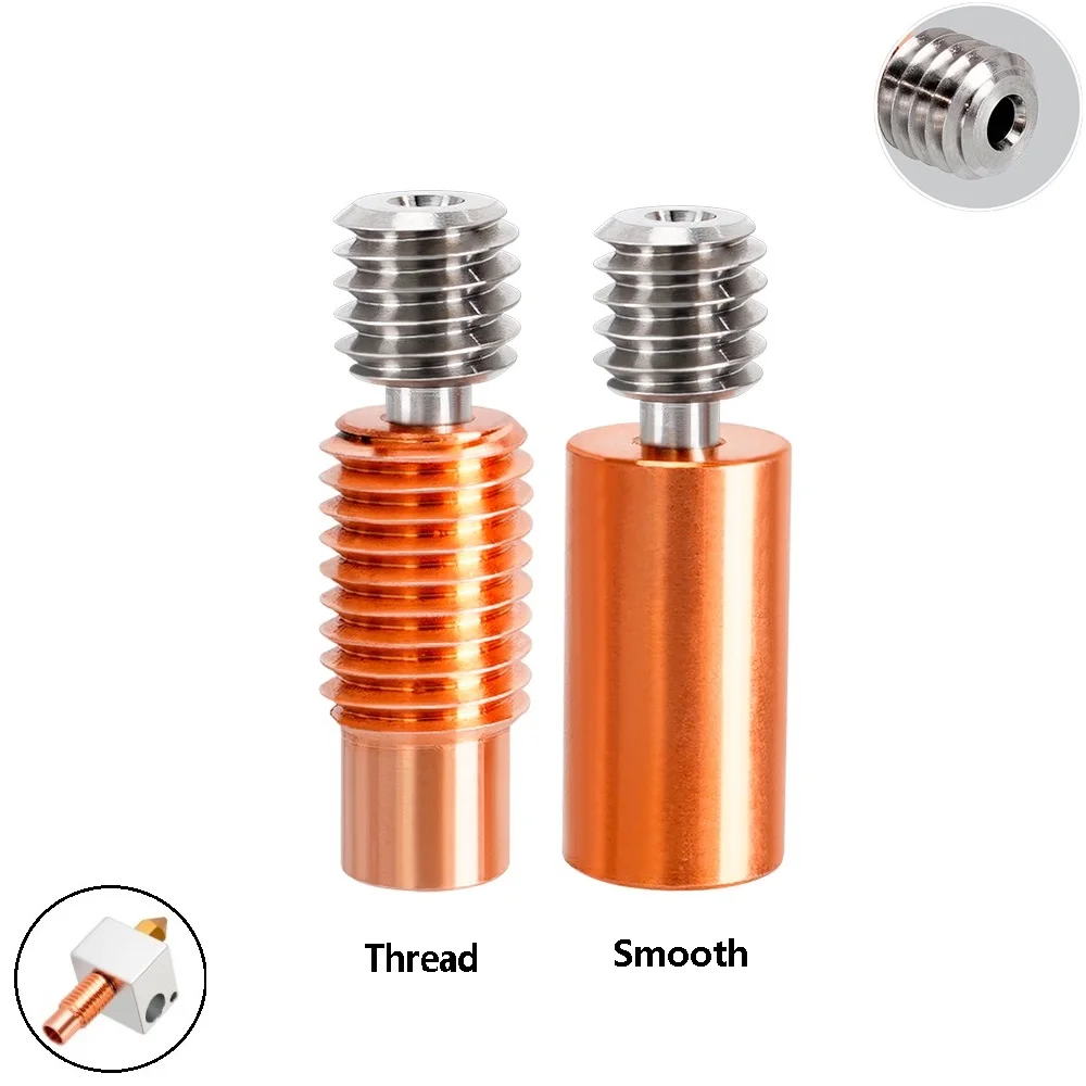 

2pcs Heat Break V6 Throat M6 M7 Thread Bi-metal For E3D V6 Hotend Prusa i3 MK3 Heater Block 1.75mm 3D Printer Parts