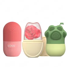 Facial Ice Cube Mold Silicone Freezing Beauty Swelling Face Massager Moisturizing Washable Oven Icing Mould Pink