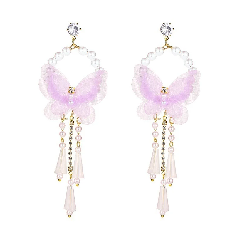 Trendy Mesh Butterfly Earrings Women Unusual Cute Earring Indian Tassel Dangle Earrings Stud Diy Purple Pink Pearl Earrings Set
Trendy Mesh Butterfly Earrings Women Unusual Cute Earring Indian Tassel Dangle Earrings Stud Diy Purple Pink Pearl Earrings Set