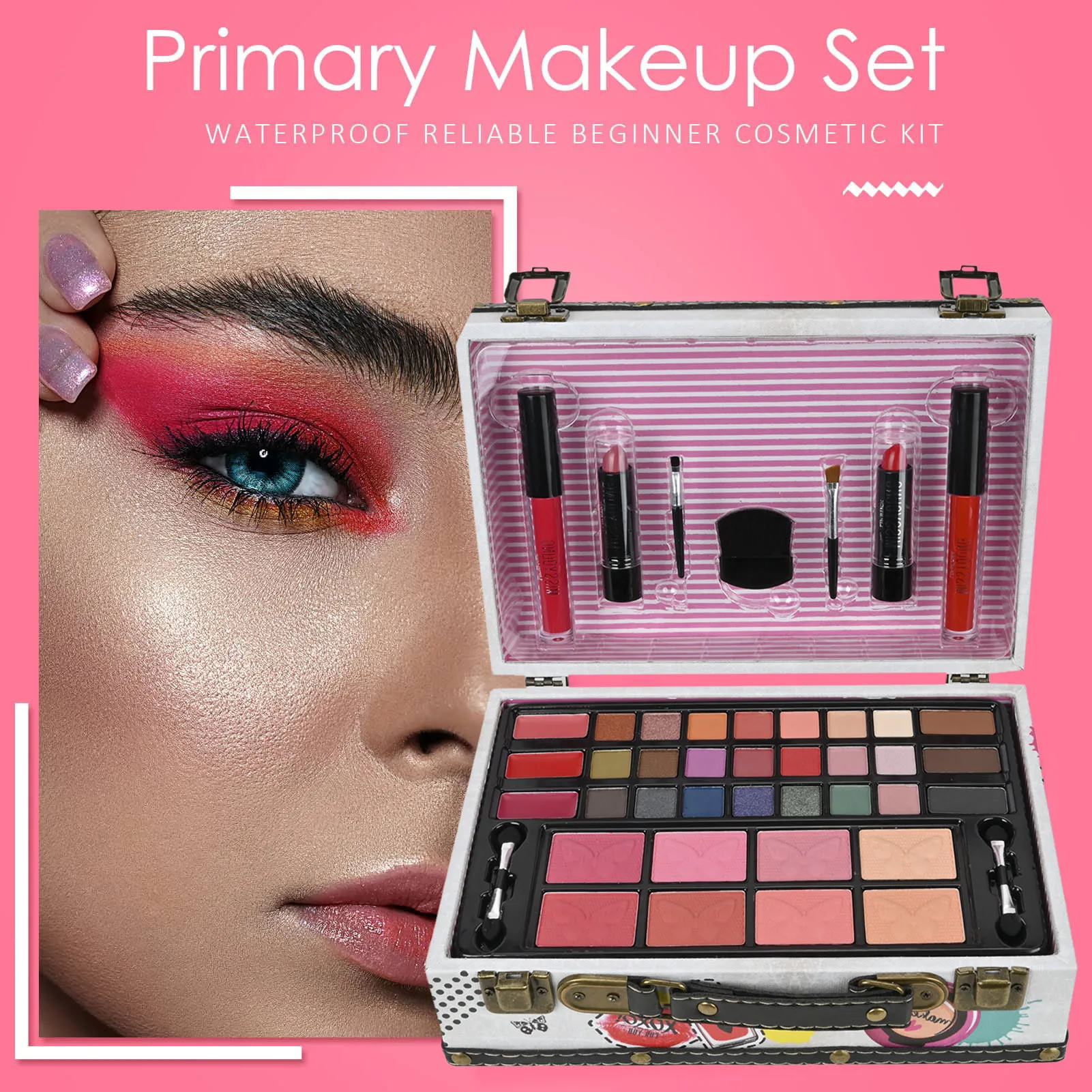 44pcs Portable Makeup Kit For Women Full Kit Long Lasting Full Makeup Kit Cosmetics Set For Beginners Women Make Up Set Palette 
44pcs Portable Makeup Kit For Women Full Kit Long Lasting Full Makeup Kit Cosmetics Set For Beginners Women Make Up Set Palette