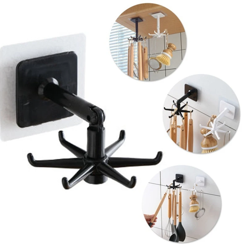 1 Piece Self Adhesive Swivel Hook Kitchen Organizer Tool Rack 360 Degree Swivel 6 Claw Hook 
1 Piece Self Adhesive Swivel Hook Kitchen Organizer Tool Rack 360 Degree Swivel 6 Claw Hook