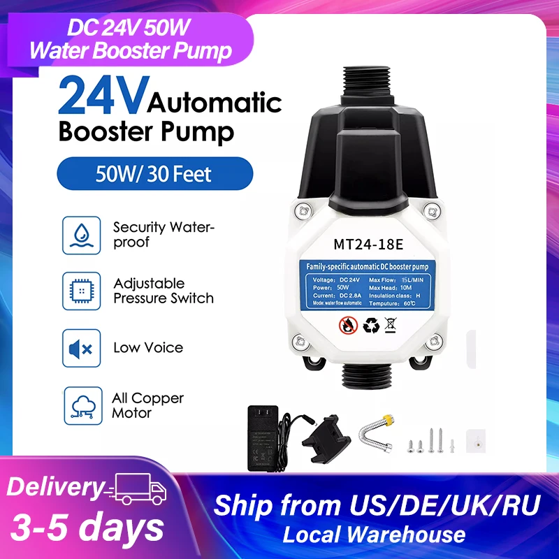 DC 24V Water Pressure Booster Pumps 110V 220V 50W Auto Controller Water Pressure Lift Pump Home Kitchen Water Heater Boost Pump
DC 24V Water Pressure Booster Pumps 110V 220V 50W Auto Controller Water Pressure Lift Pump Home Kitchen Water Heater Boost Pump