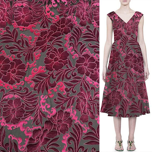 Big dark red floral design silk burnt-out silk fabric silk blended fabric for women dress and skirt,SBO067
Big dark red floral design silk burnt-out silk fabric silk blended fabric for women dress and skirt,SBO067