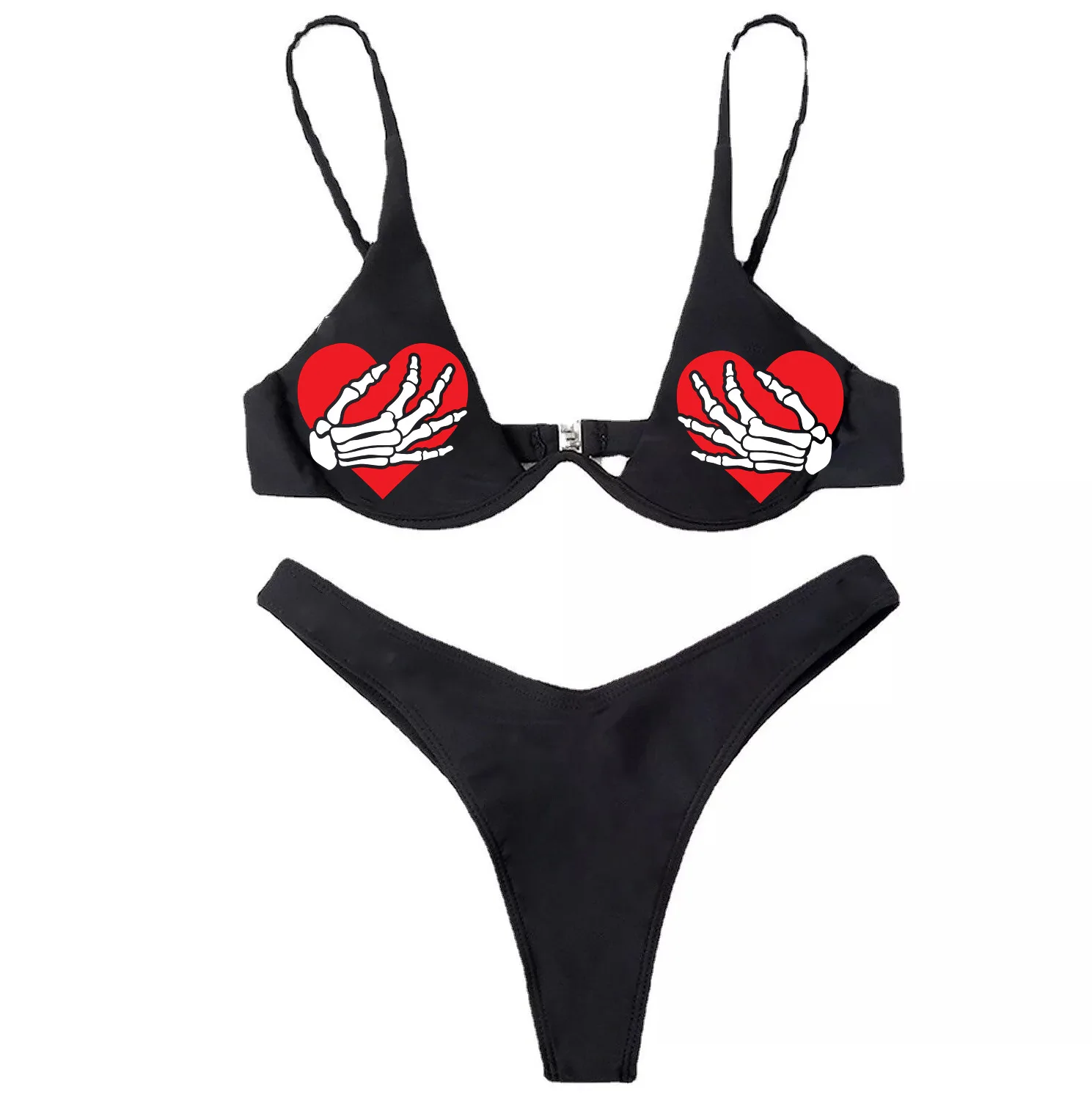 Women Funny Letters Print 2Pcs Bikini Suits Deep V-neck Detachable Breast Pad Sling Tops with Triangle Bottoms Swimsuits 2021
Women Funny Letters Print 2Pcs Bikini Suits Deep V-neck Detachable Breast Pad Sling Tops with Triangle Bottoms Swimsuits 2021
