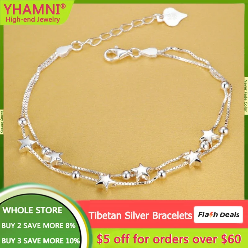 Real Certified Tibetan Silver Beautiful Stars Bracelets for Women Korean Fashion Designer Party Wedding Jewelry Holiday Gifts
Real Certified Tibetan Silver Beautiful Stars Bracelets for Women Korean Fashion Designer Party Wedding Jewelry Holiday Gifts