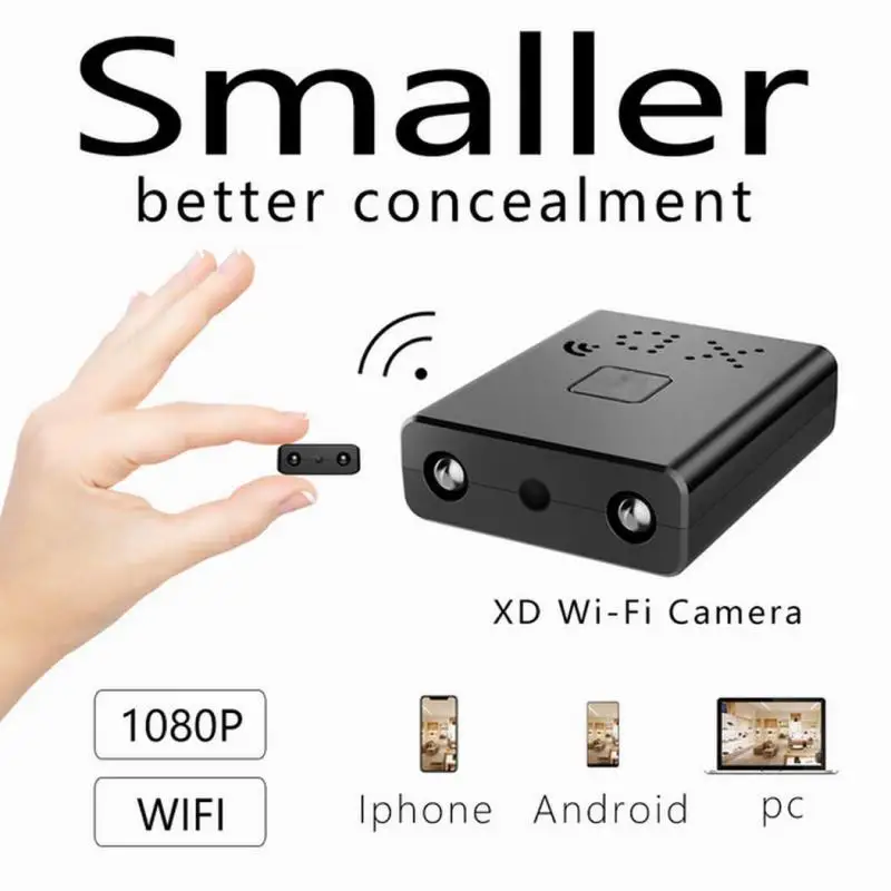 Full HD 1080P Mini Ip Cam XD WiFi Night Vision Camera Motion Detection Security HD Video Recorder Suport Hidden TF Card IWFCAM
Full HD 1080P Mini Ip Cam XD WiFi Night Vision Camera Motion Detection Security HD Video Recorder Suport Hidden TF Card IWFCAM