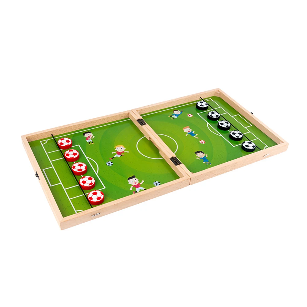 

3 In 1 Fast Sling Puck Game Desktop Battle Wooden Foldable Bouncing Chess For Kids Adults Funny Home Foosball Party