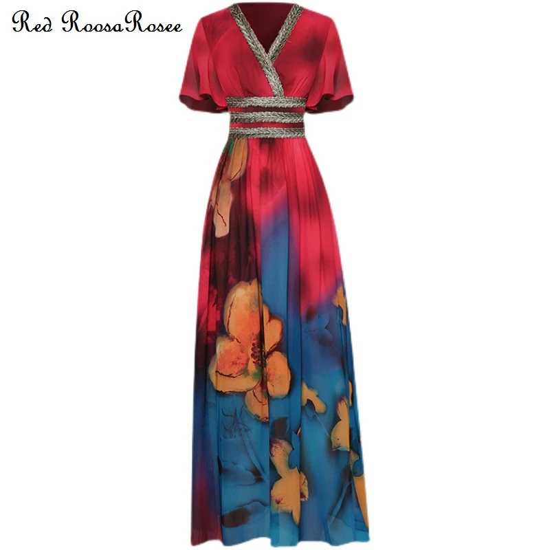 Red RoosaRosee Hot Banquet Embroidery Waist Print V-neck Collar Long Maxi Female Designer 2022 Party Dress Vestidos Robe Femme
Red RoosaRosee Hot Banquet Embroidery Waist Print V-neck Collar Long Maxi Female Designer 2022 Party Dress Vestidos Robe Femme