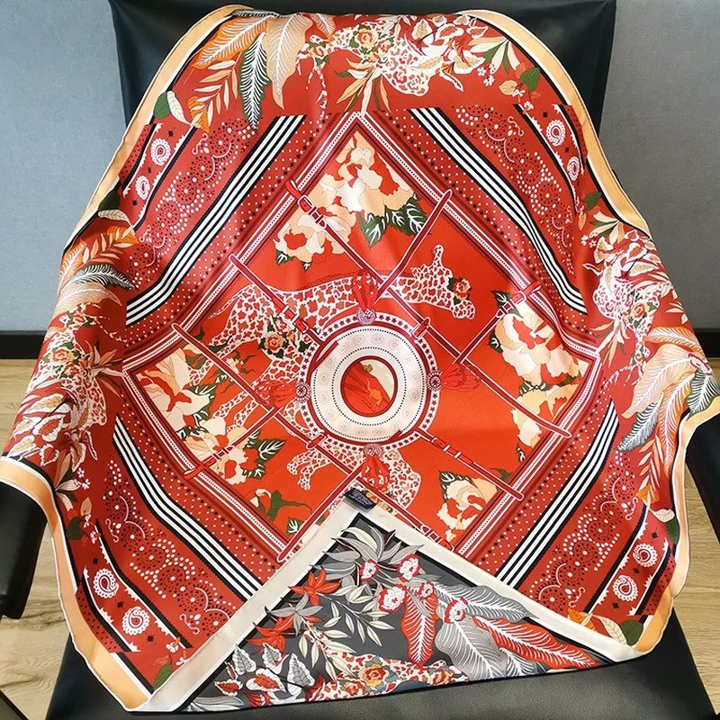 18 Mommy Scarf Women Luxury Giraffe Plaid Double-sided Print Twill 100% Silk Scarf 90*90cm Hand Rolled Edge Hijab Shawl Scarves
18 Mommy Scarf Women Luxury Giraffe Plaid Double-sided Print Twill 100% Silk Scarf 90*90cm Hand Rolled Edge Hijab Shawl Scarves