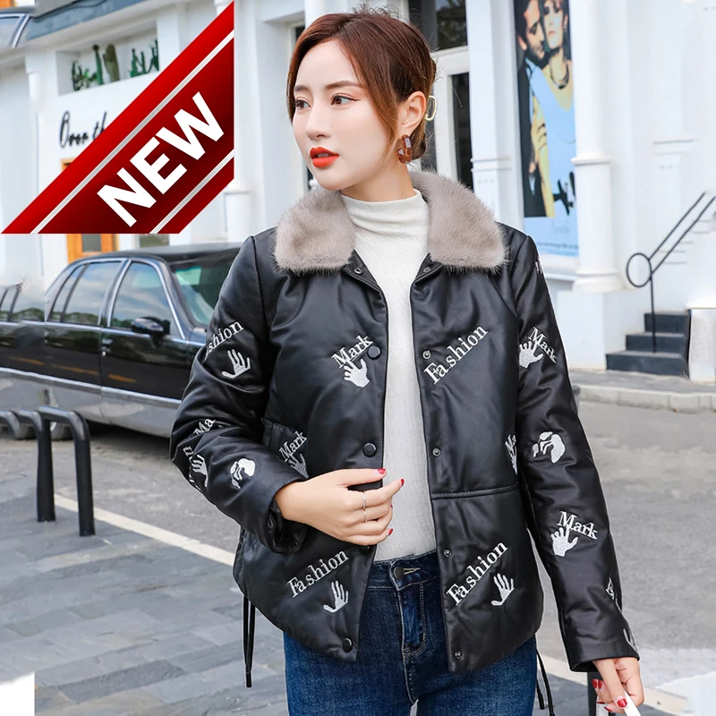 Women's Jacket Leather Down Winter Fashion Short Thick Raccoon Dog Fur Collar Outerwear Genuine Sheepskin Single breasted Coat
Women's Jacket Leather Down Winter Fashion Short Thick Raccoon Dog Fur Collar Outerwear Genuine Sheepskin Single breasted Coat