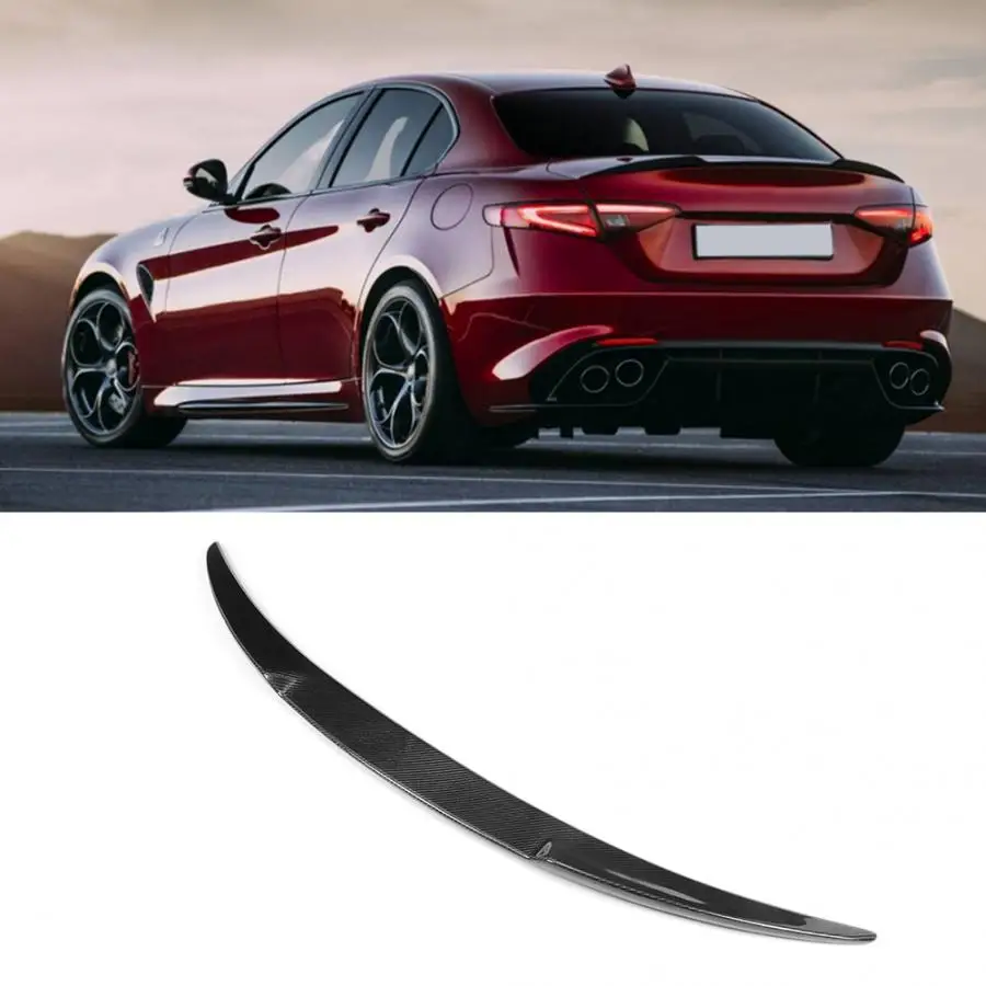 

Rear Spoiler Car Carbon Fiber 3D Rear Trunk Spoiler Wing Fits For Alfa Romeo Giulia 2017- Car Accessories