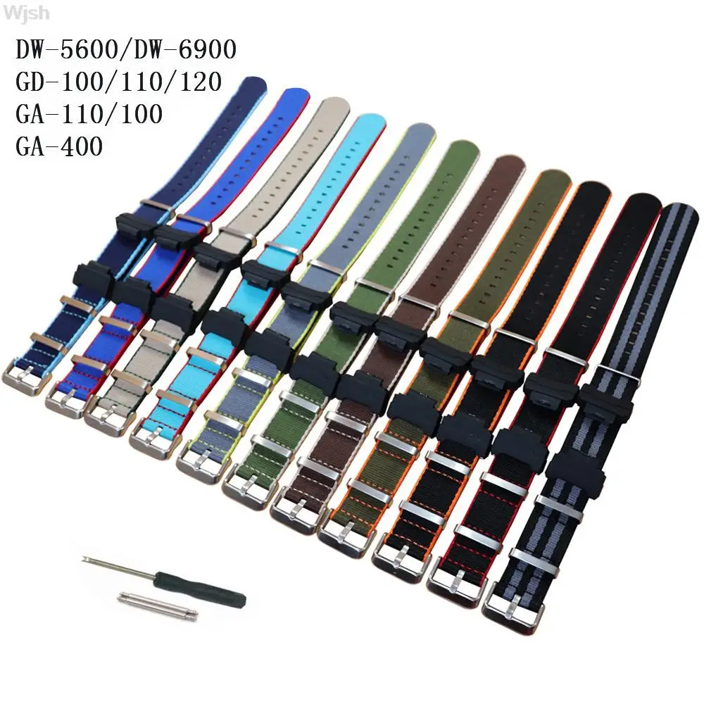Nylon Canvas Watchband for Casio G-Shock GA-110/100/120/150/200/300/400 GD-100/110/120 DW-5600 DW-6900 Strap Bracelet Wrist Band
Nylon Canvas Watchband for Casio G-Shock GA-110/100/120/150/200/300/400 GD-100/110/120 DW-5600 DW-6900 Strap Bracelet Wrist Band