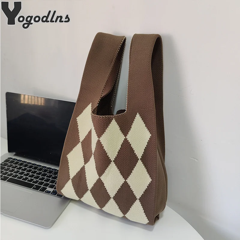Vintage Plaid Designer Large Capacity Woven Bag for Women Casual Top Handle Bags Kintted Purse and Handbags Female Shopper Totes
Vintage Plaid Designer Large Capacity Woven Bag for Women Casual Top Handle Bags Kintted Purse and Handbags Female Shopper Totes
