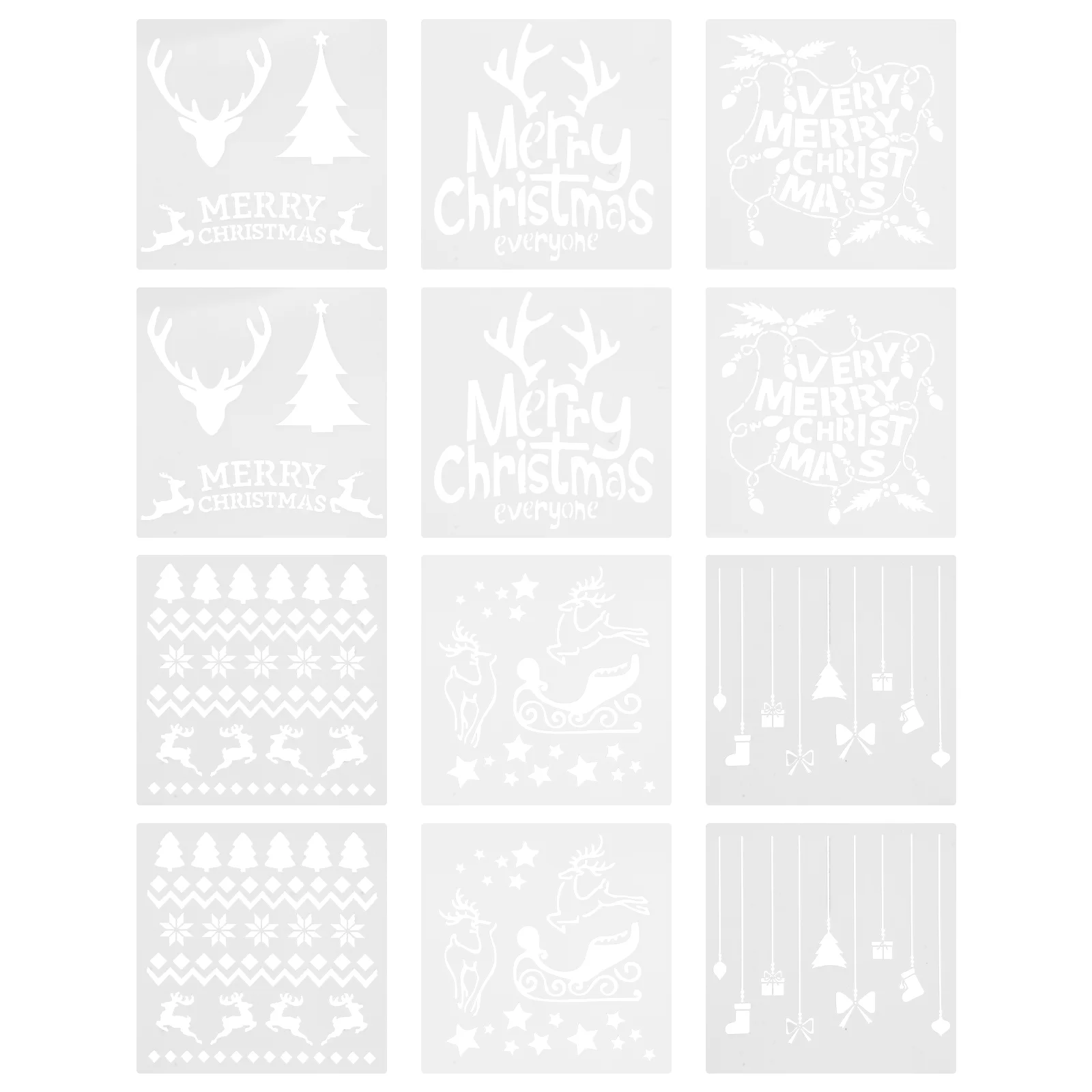 12Pcs Xmas Painting Bread Stencil Christmas Spray Template Snowflake Floor Template DIY Painting
12Pcs Xmas Painting Bread Stencil Christmas Spray Template Snowflake Floor Template DIY Painting