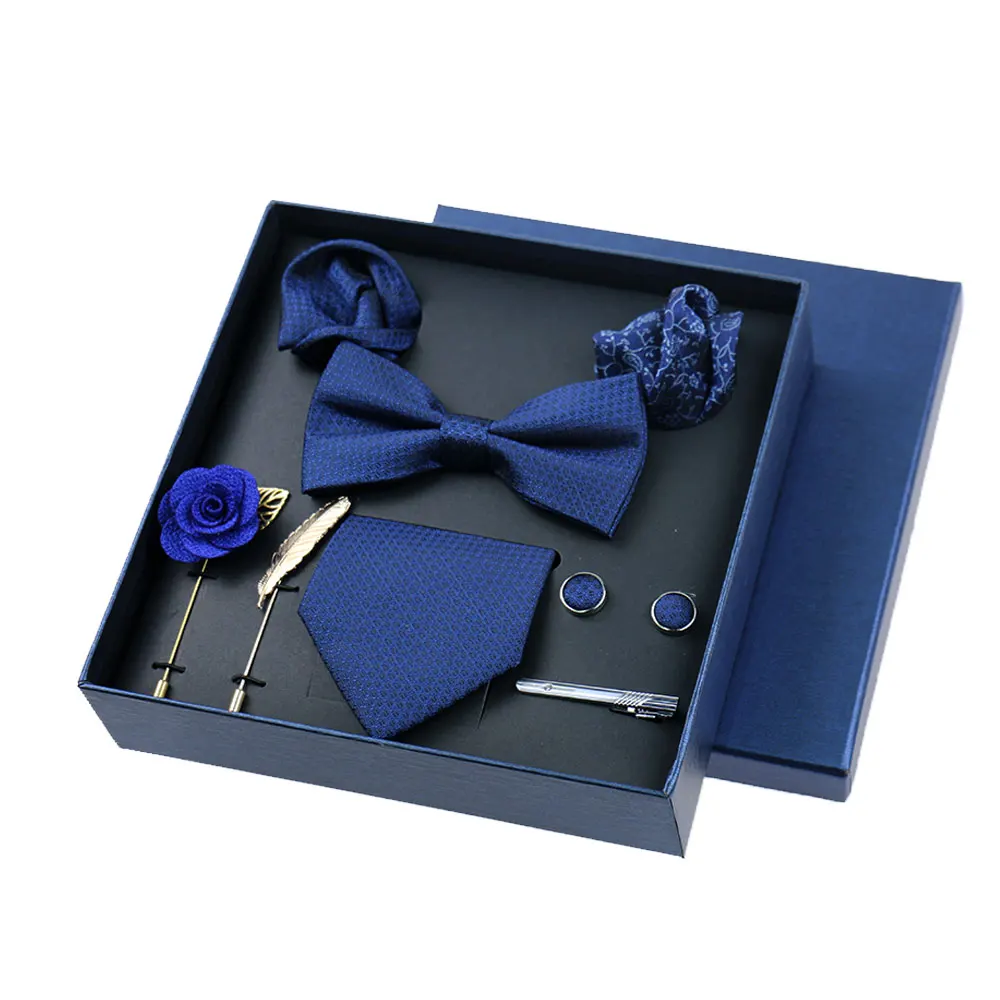 Мужской набор галстуков Подарочная коробка с галстуком бабочка Карманный платок