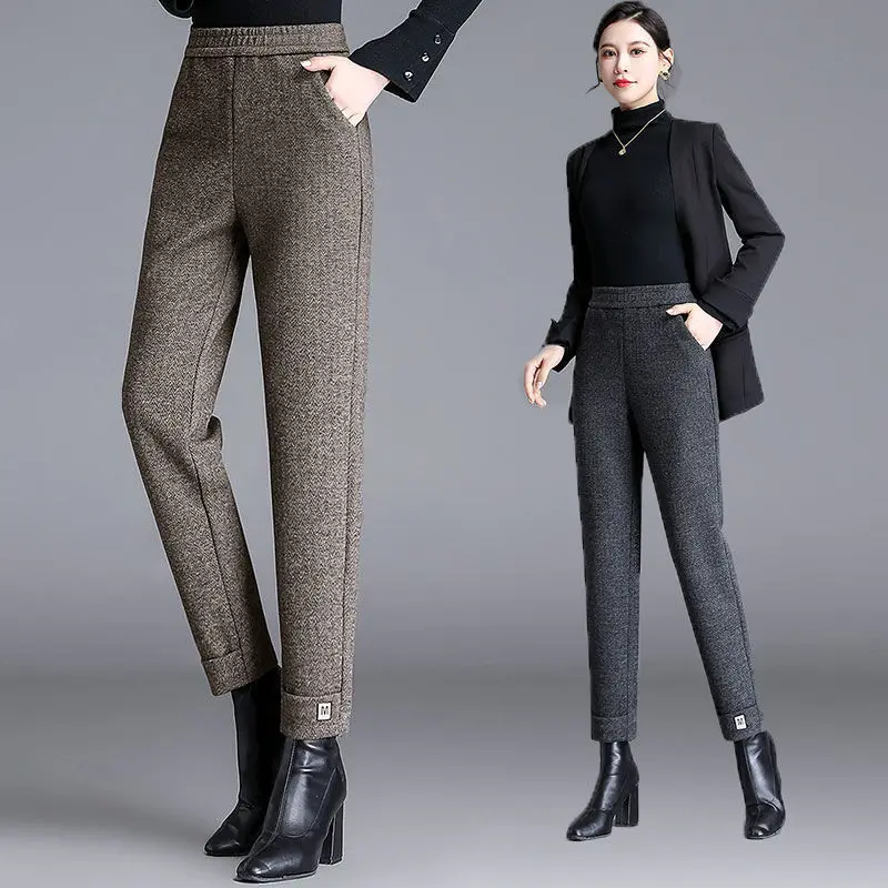 Woman Pants Solid High Waist Casual Wool Trousers Women 2023 Autumn Winter Fashion Pocket Straight Pants Women Clothing A86
Woman Pants Solid High Waist Casual Wool Trousers Women 2023 Autumn Winter Fashion Pocket Straight Pants Women Clothing A86