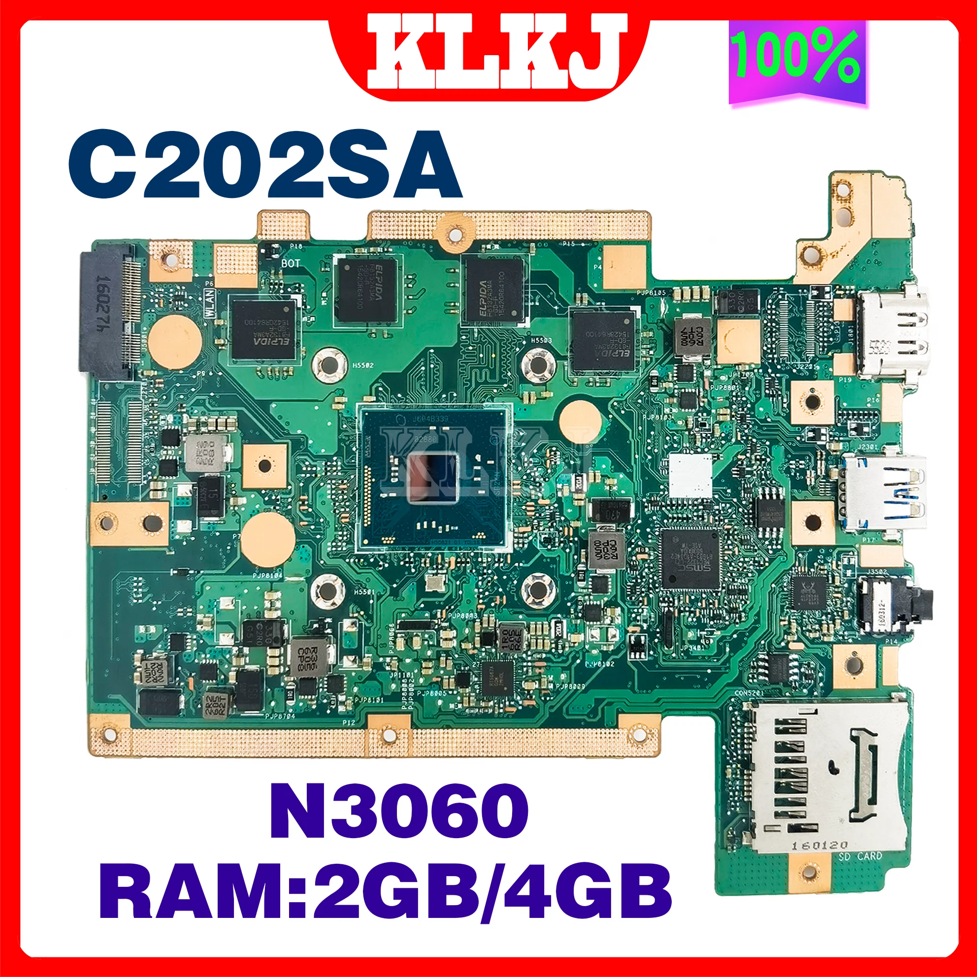 Dinzi C202SA Laptop Motherboard For ASUS C202SA C202S C202 Notebook Computer Mainboard N3060 CPU+2GB RAM 100% Working
Dinzi C202SA Laptop Motherboard For ASUS C202SA C202S C202 Notebook Computer Mainboard N3060 CPU+2GB RAM 100% Working