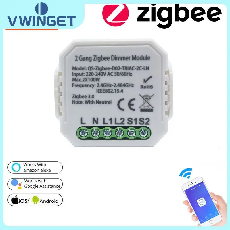 Модуль переключателя Zigbee с нейтральным диммером, 220 В, двухсторонние беспроводные переключатели, работает с Alexa Google Home
Модуль переключателя Zigbee с нейтральным диммером, 220 В, двухсторонние беспроводные переключатели, работает с Alexa Google Home