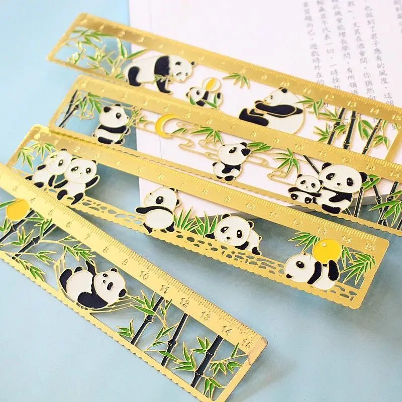 Panda Metal Ruler Bookmark Ruler Brass Antique Style Student Bookmark Cute Stationery School Supplies
Panda Metal Ruler Bookmark Ruler Brass Antique Style Student Bookmark Cute Stationery School Supplies