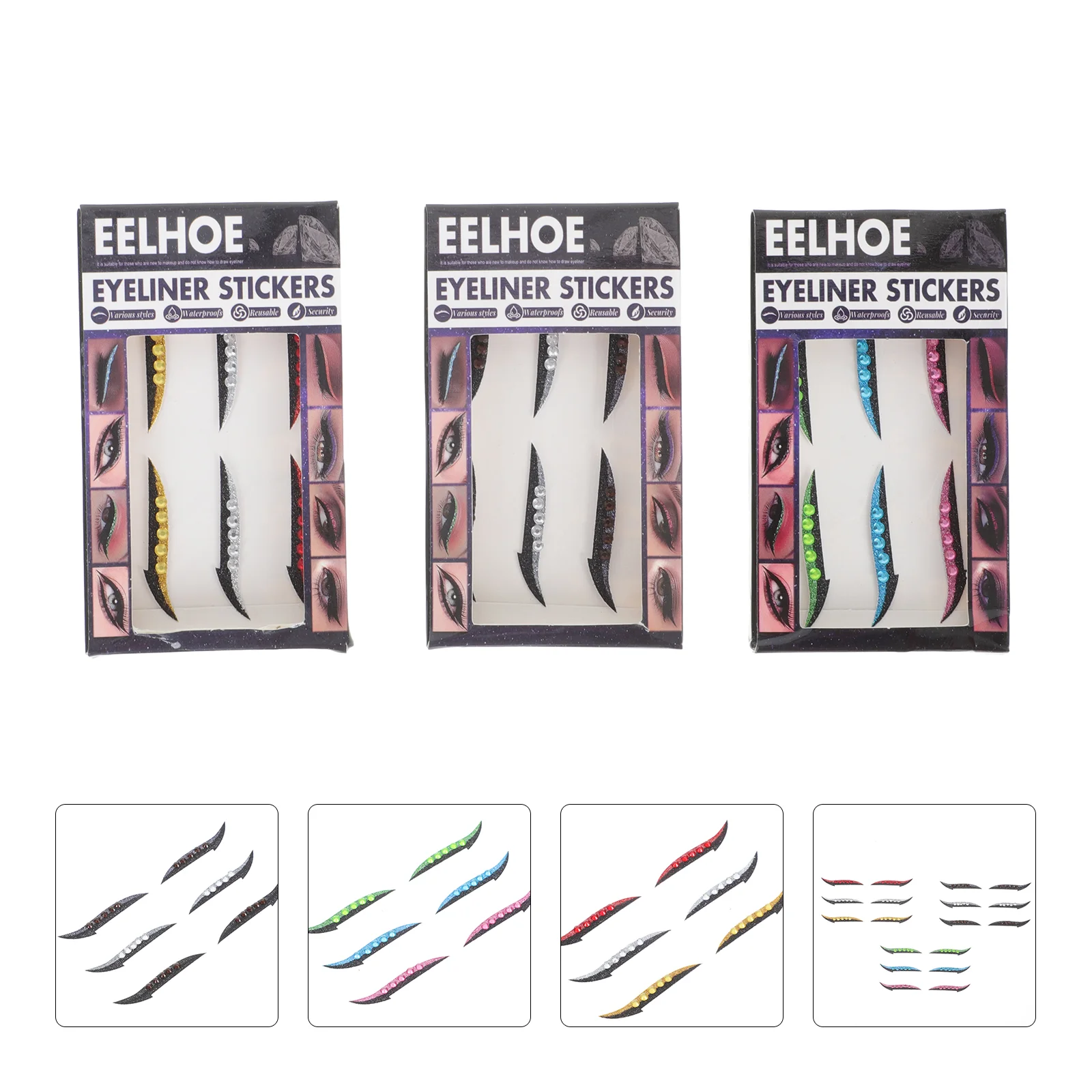 Eyeliner Stickers Eye Line Strip Strips Makeup Sticker Decals Crystal Eyelid Rhinestone Tapes Reusable Decal Template Shadow
Eyeliner Stickers Eye Line Strip Strips Makeup Sticker Decals Crystal Eyelid Rhinestone Tapes Reusable Decal Template Shadow