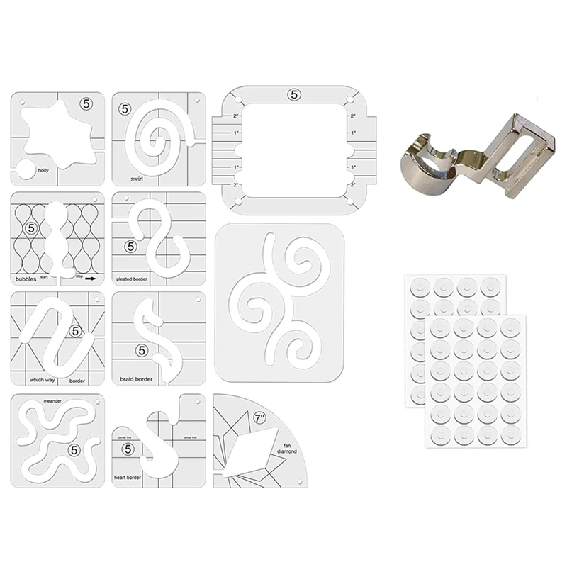 Free Motion Quilting Template Rulers 14 Set Quilting Ruler 3Mm With Quilting Frame For Domestic Sewing Machine
Free Motion Quilting Template Rulers 14 Set Quilting Ruler 3Mm With Quilting Frame For Domestic Sewing Machine