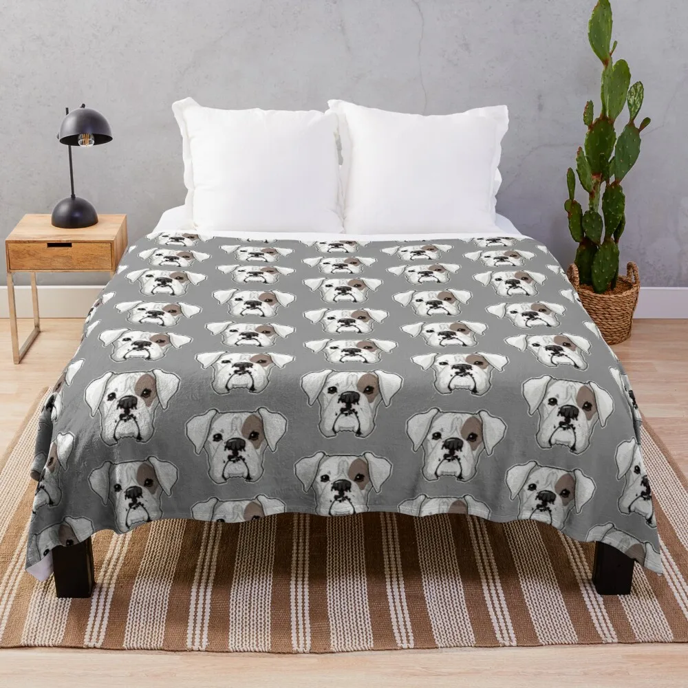 Модная кровать искусственный мех дешевый белый Боксер с пятнами плюшевое одеяло