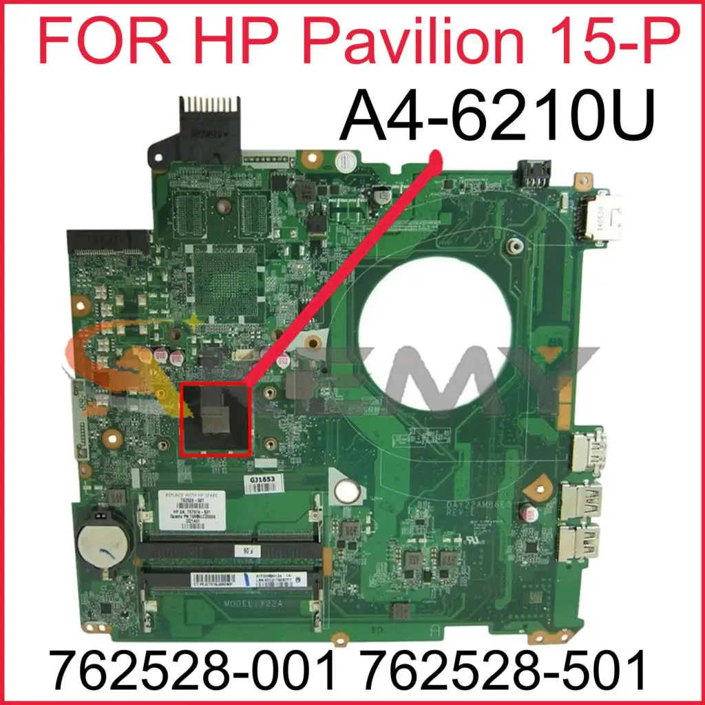 Laptop motherboard For HP Pavillion 15-P A4-6210U AM6210 Mainboard DAY22AMB6E0 762528-001 762528-501 762528-601
Laptop motherboard For HP Pavillion 15-P A4-6210U AM6210 Mainboard DAY22AMB6E0 762528-001 762528-501 762528-601
