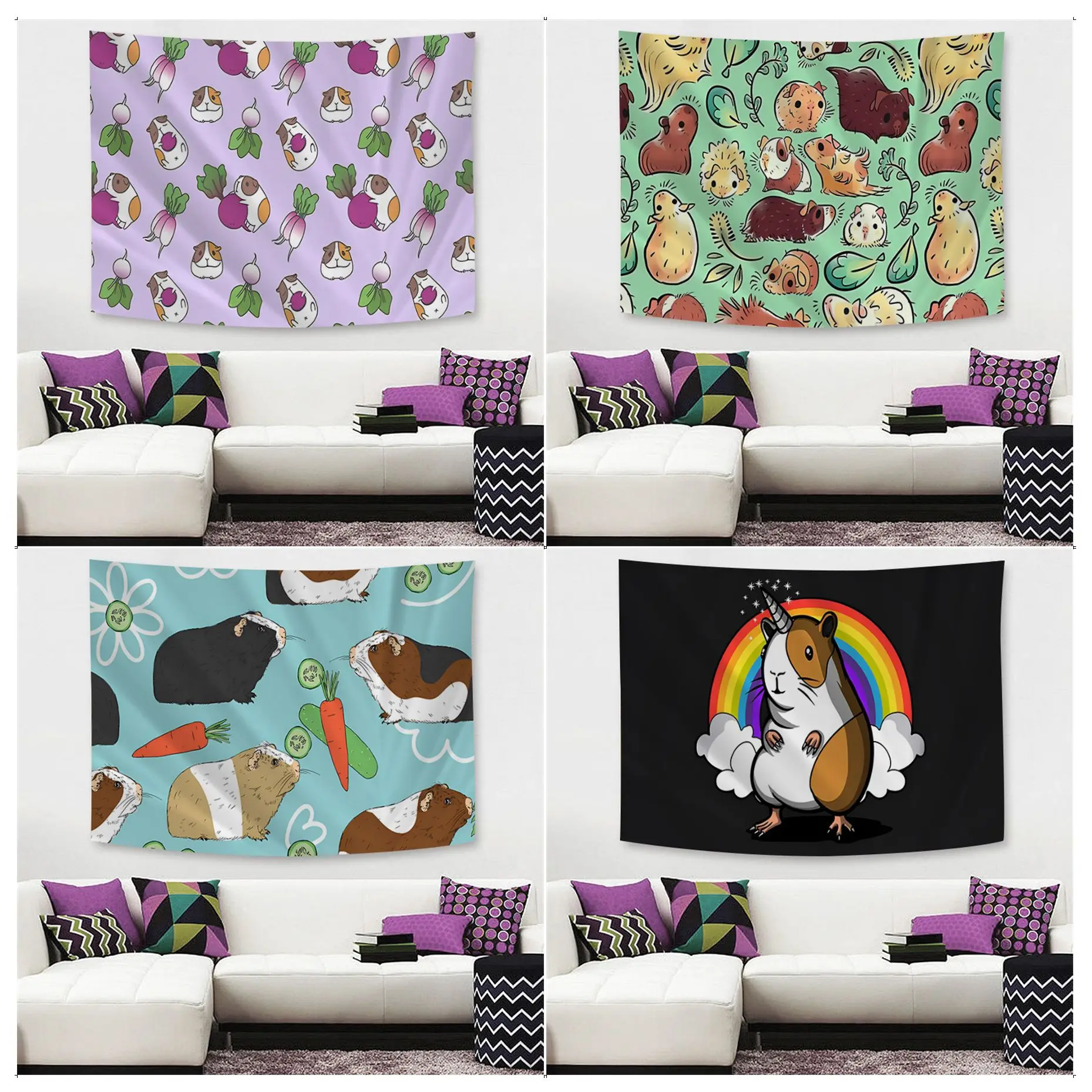 

Cute Guinea Pig Chart Tapestry Home Decoration Hippie Bohemian Decoration Divination Cheap Hippie Wall Hanging