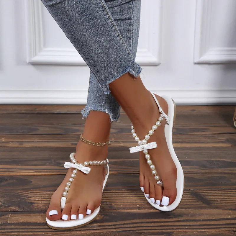 Summer Women's Sandals 2023 New Fashion Outdoor Flat Beach Sandals Sexy Pearl Bow-knot Shoes Female Clip Toe Flip Flops Slides
Summer Women's Sandals 2023 New Fashion Outdoor Flat Beach Sandals Sexy Pearl Bow-knot Shoes Female Clip Toe Flip Flops Slides
