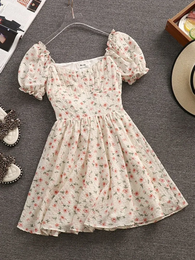 A GIRLSSummer Fashion Sweet Cute Bubble Sleeve Slim Waist Sexy Party Dresses For Women Flower Print Boho Beach Vacation Dress
A GIRLSSummer Fashion Sweet Cute Bubble Sleeve Slim Waist Sexy Party Dresses For Women Flower Print Boho Beach Vacation Dress