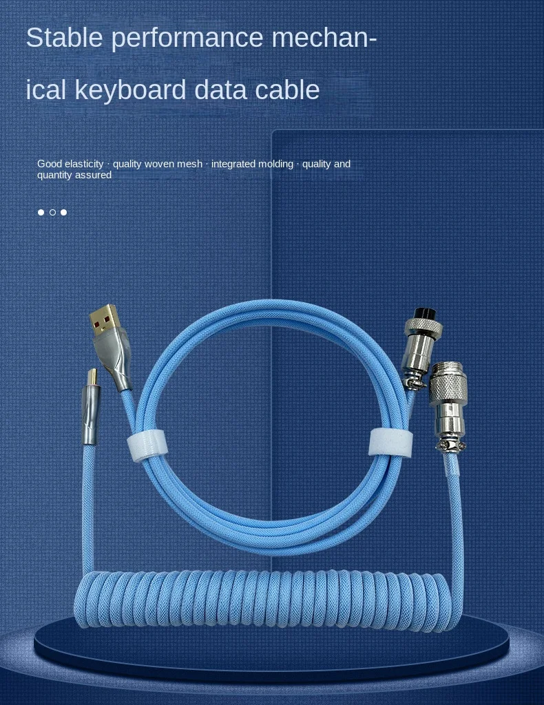 2 in 1 Coiled Aviator Wire Type-C to USB Cable for Mechanical Keyboard Aviation Connector Spiral Paracord
2 in 1 Coiled Aviator Wire Type-C to USB Cable for Mechanical Keyboard Aviation Connector Spiral Paracord