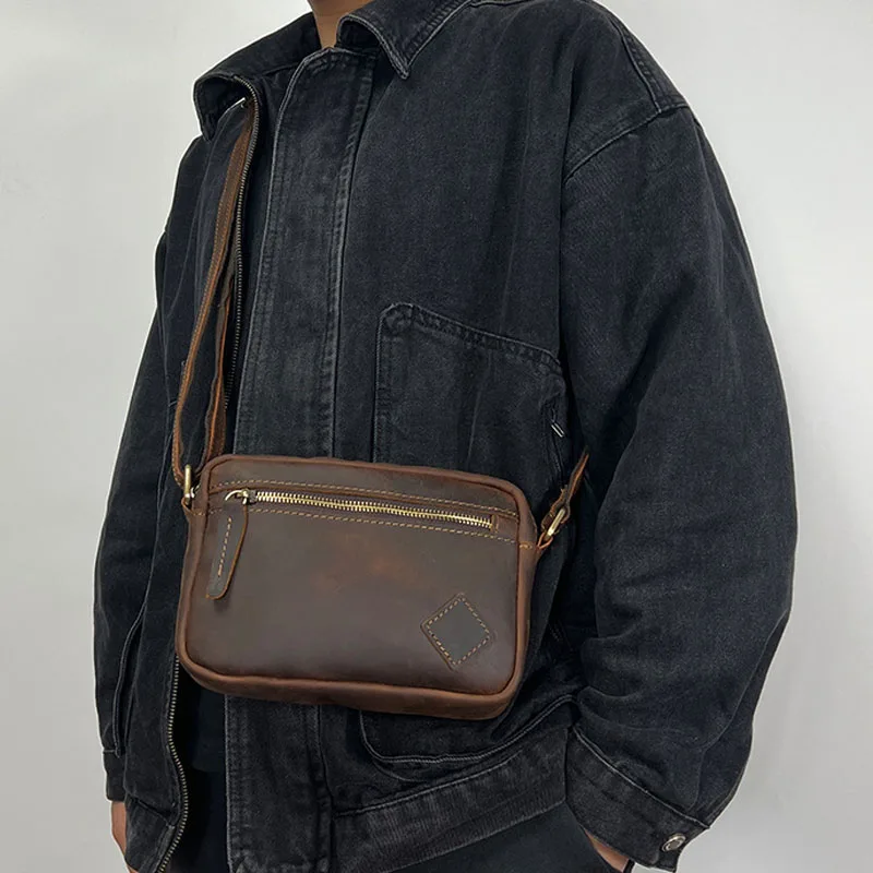 Retro Crazy Horse Leather Chest Bag Men's Messenger Bag First Layer Leather Chest Bag Leather Backpack Shoulder Bag Business Fas
Retro Crazy Horse Leather Chest Bag Men's Messenger Bag First Layer Leather Chest Bag Leather Backpack Shoulder Bag Business Fas