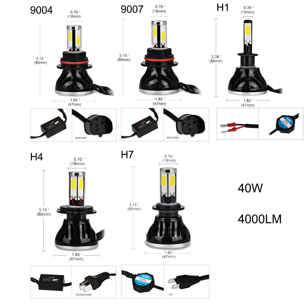 40W H7 H1 H3 H8 9005 9004 9006 9007 LED Headlight 4000LM LED Lights For Vehicles 6000K Super Brights White Light Bulbs On Cars
40W H7 H1 H3 H8 9005 9004 9006 9007 LED Headlight 4000LM LED Lights For Vehicles 6000K Super Brights White Light Bulbs On Cars