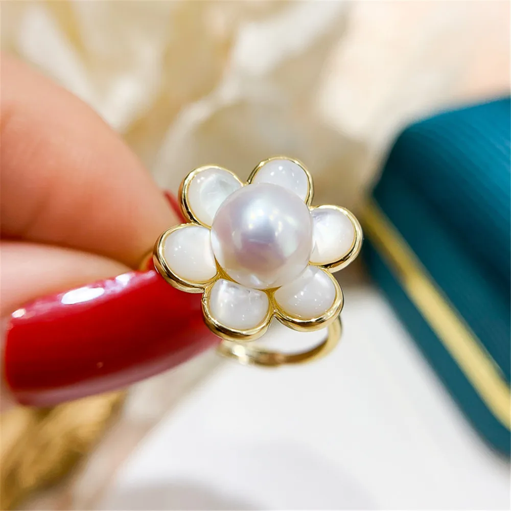 DIY Pearl Ring Settings S925 Sterling Silver Accessories Fashionable Adjustable Holder Is Suitable For Mounting 6-8mm Beads
DIY Pearl Ring Settings S925 Sterling Silver Accessories Fashionable Adjustable Holder Is Suitable For Mounting 6-8mm Beads