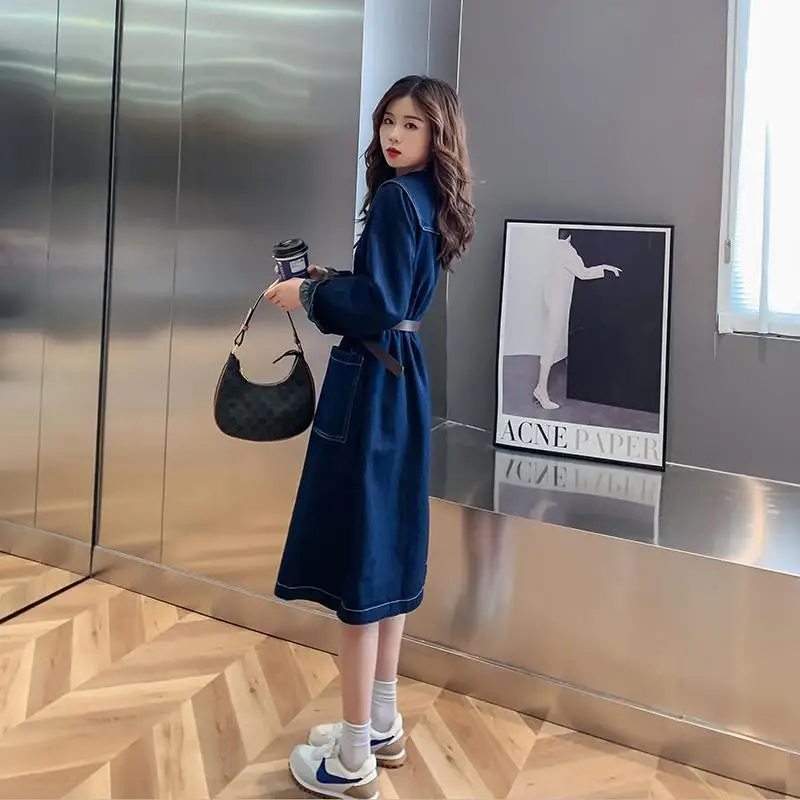 Denim Shirt Dress Women's Midi Length Pocket Denim Dress Knee Length Dress Summer New Solid Color Single Breasted Straight Dress
Denim Shirt Dress Women's Midi Length Pocket Denim Dress Knee Length Dress Summer New Solid Color Single Breasted Straight Dress