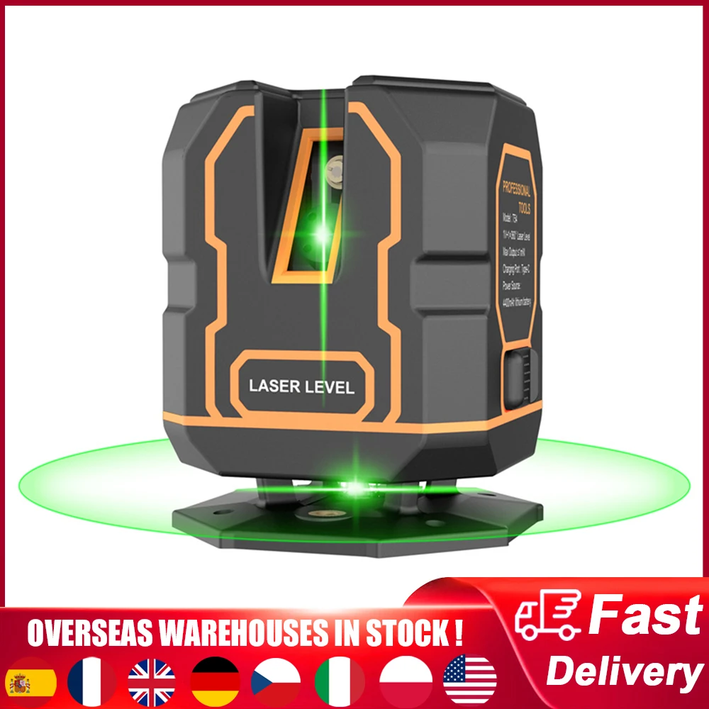 

30M/ 98FT Laser Level Cross Line Self Leveling 360° Horizontal 120° Vertical Dimmable Green Beam Rechargeable 5 Lines Laser Tool