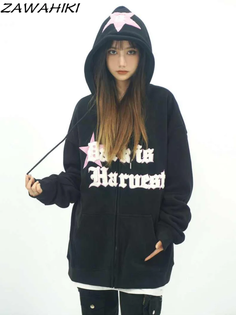 Harajuku Pullover Hoodies Women Hip Hop Letter Embroidery Oversized Sweatshirt Casual Long Sleeve Street Couple Y2K Jacket Tops
Harajuku Pullover Hoodies Women Hip Hop Letter Embroidery Oversized Sweatshirt Casual Long Sleeve Street Couple Y2K Jacket Tops