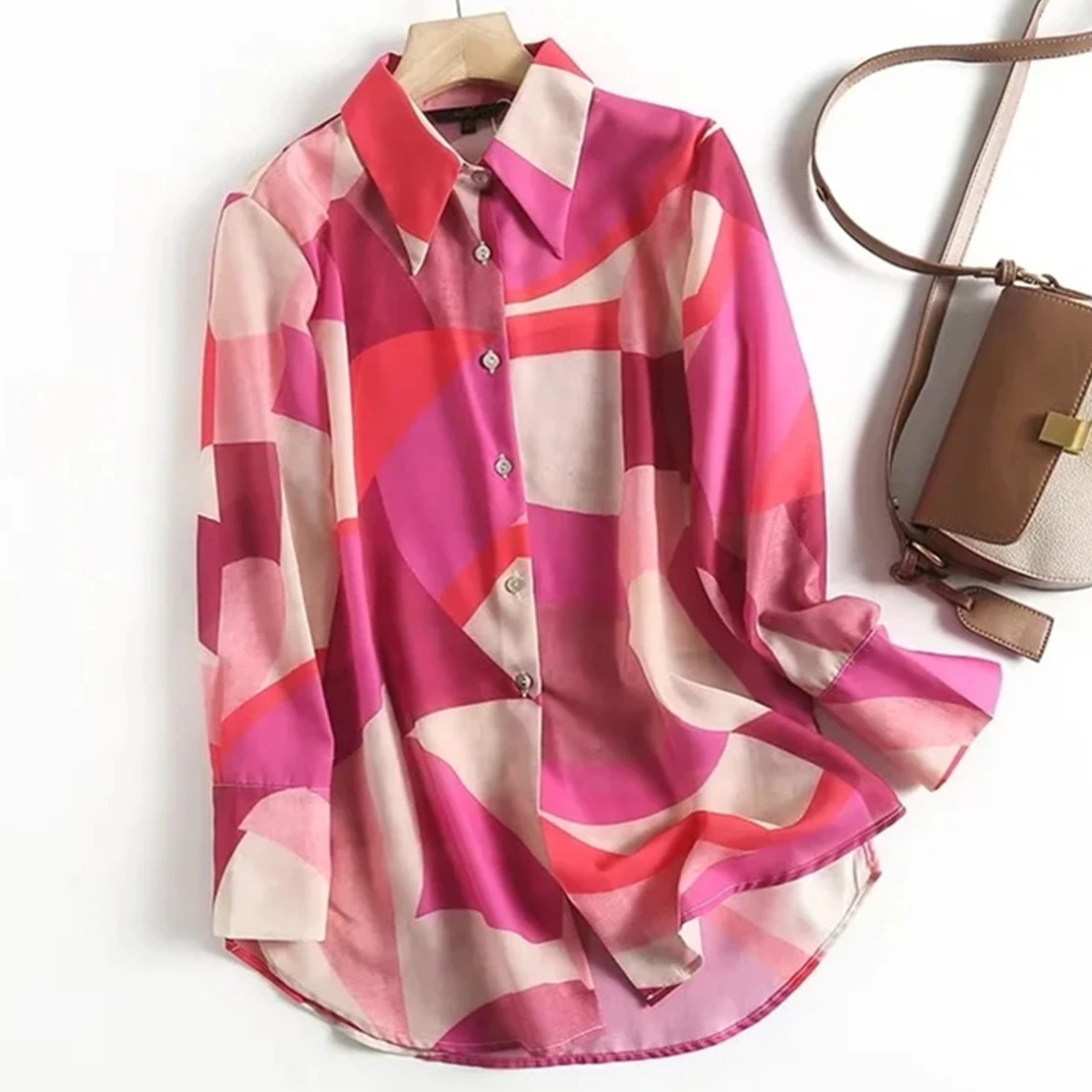 Maxdutti Vintage Geometric Printing High Street Casual Shirt Tops Autumn Blouse Women
Maxdutti Vintage Geometric Printing High Street Casual Shirt Tops Autumn Blouse Women