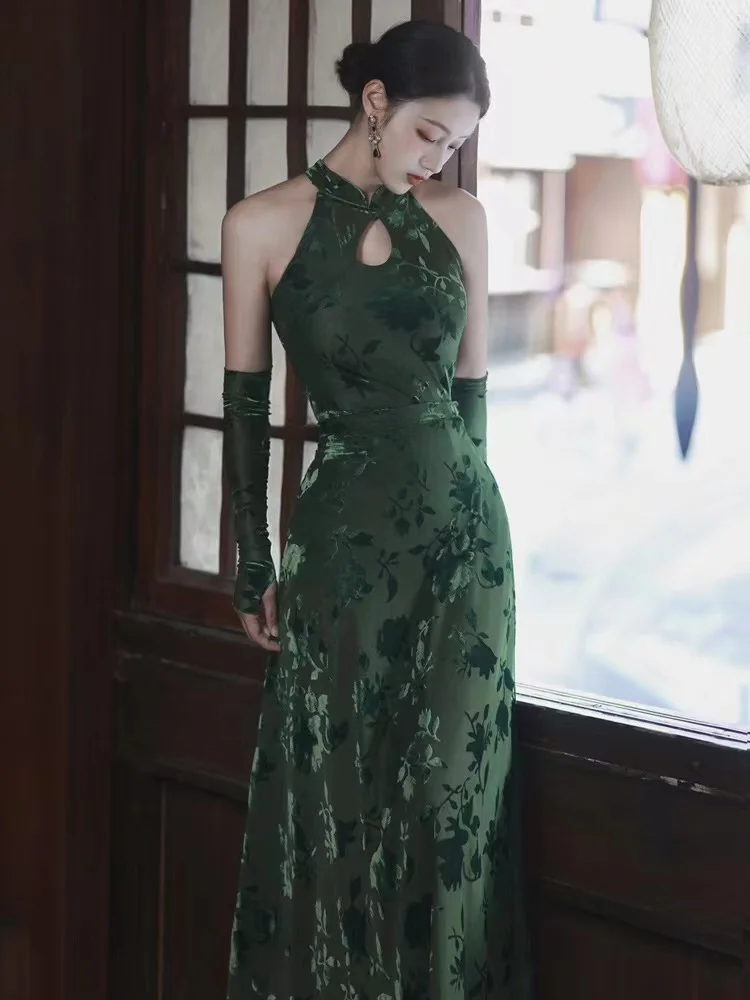 Dark Green Long Dress Women 2023 Spring Summer Jacquard Chinese Style Cheongsam Sheath Sleeveless Sexy Evening Party Dresses
Dark Green Long Dress Women 2023 Spring Summer Jacquard Chinese Style Cheongsam Sheath Sleeveless Sexy Evening Party Dresses