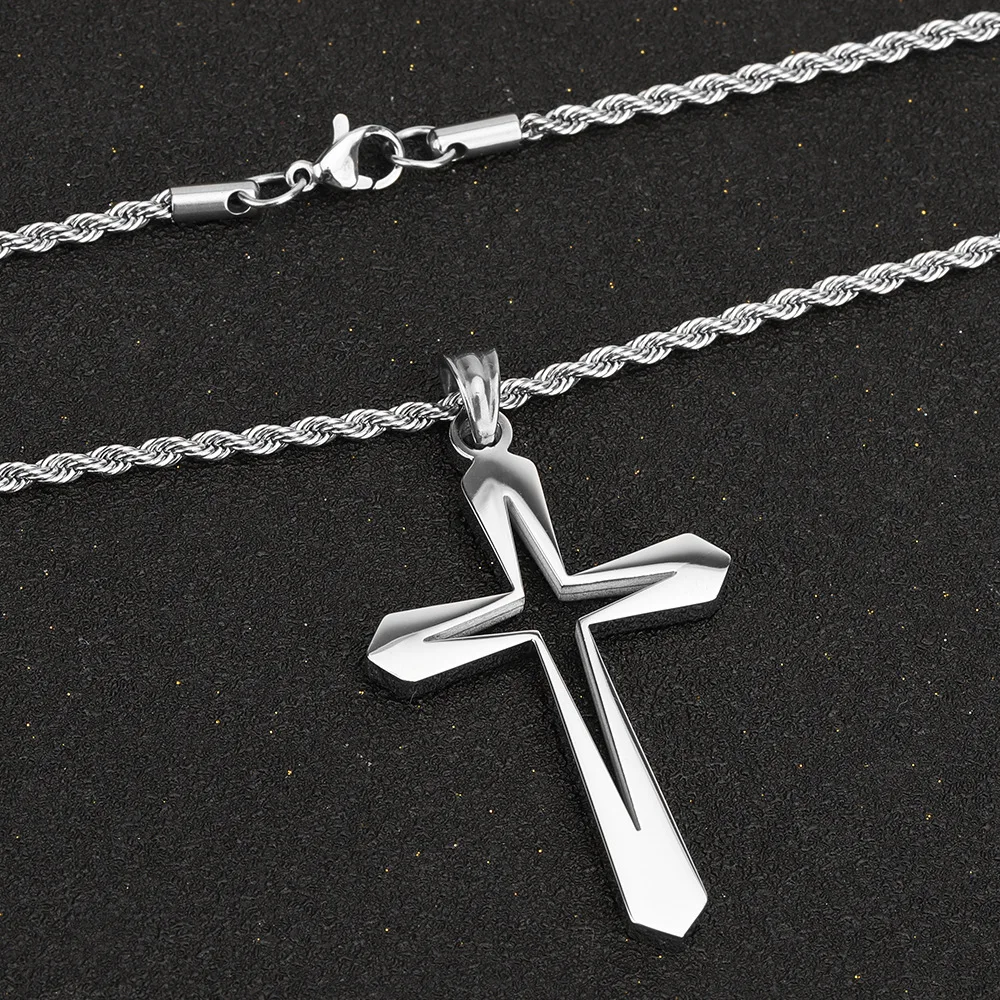 Classic High Polished Stainless Steel Cutout Cross Pendant Necklace Men Women Exquisite Easter Birthday Gift Amulet
Classic High Polished Stainless Steel Cutout Cross Pendant Necklace Men Women Exquisite Easter Birthday Gift Amulet