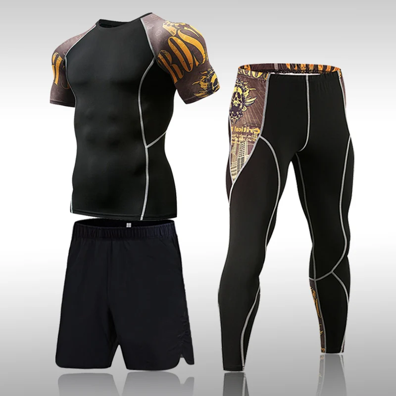 Summer Men's Short Sleeved Shorts Suit O-neck Sportswear Brand Running Fitness Quick Dry Training Clothe Compression Running Set
Summer Men's Short Sleeved Shorts Suit O-neck Sportswear Brand Running Fitness Quick Dry Training Clothe Compression Running Set